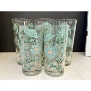Taylor Smith Ever Yours Boutonniere Drinking Glass Vintage Mid Century Set